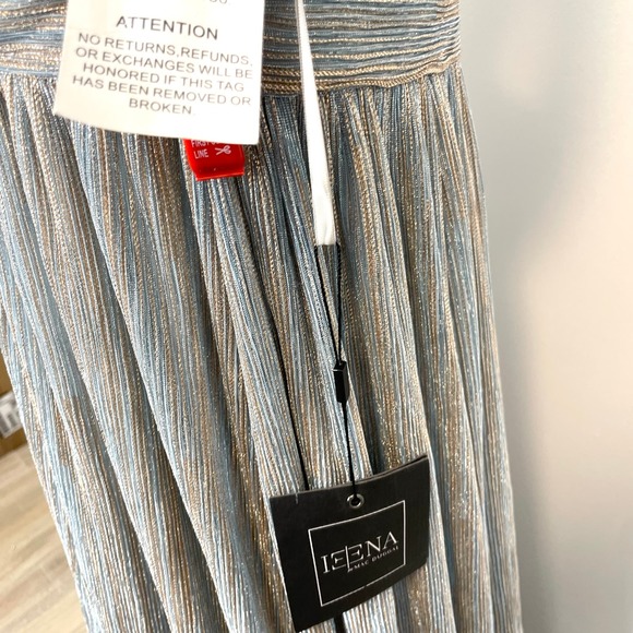 Mac Duggal Grecian Cold Shoulder Backless Gown In Golden Blue 26362 Size 14 New - Picture 9 of 16